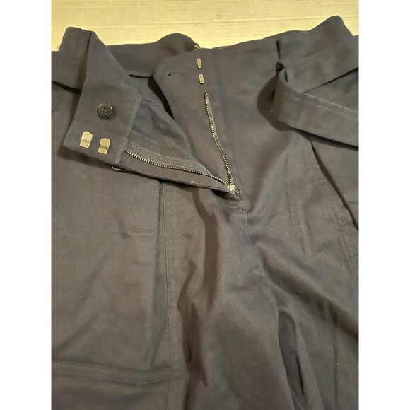 New Banana Republic Factory Women Twill Belted Taper Pant Size 10 Navy High-Rise - Picture 9 of 13